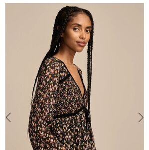 Floral V-Neck Blouse Lucky Brand